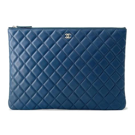 chanel a82552|CHANEL Matelasse Clutch Bag Size 34 Lambskin Blue A82552.